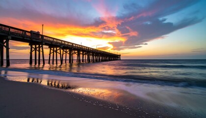 Obraz premium Sunrise over a pier