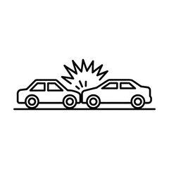 Fototapeta premium Two cars colliding in an accident icon