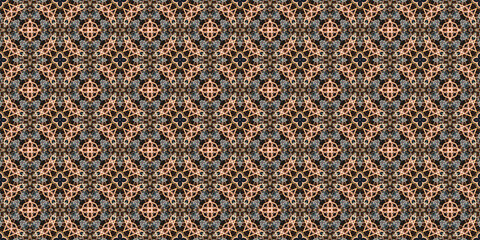 Seamless abstract pattern. Wide carpet pattern. Abstract banner background. Art woven background