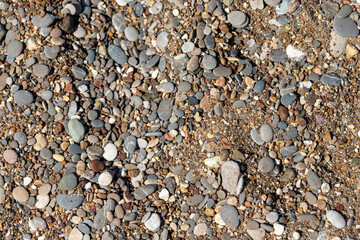 Pebbles and Sand Close-Up