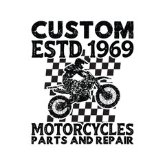 Vintage Custom Motorcycle Parts Repair Estd 1969 Graphic