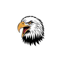 Aggressive Bald Eagle Head Logo Vector – Angry Bird of Prey Mascot Emblem for Sports, Gaming, and Team Branding

