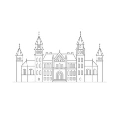 Obraz premium Gray Line Drawing of a Grand Palace