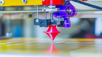 3D Printer in Action: Creating a Red Object