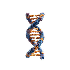 3D Render of DNA Double Helix Genetic Code, Molecular Structure, Science Background