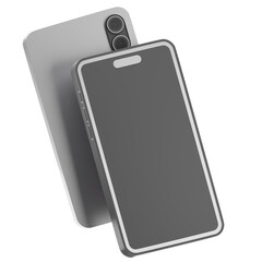 Two smartphones of different colors lay next to each other, one with a dark screen. Perfect for technology, communication, comparison concepts.