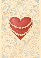 Elegant heart with floral design.