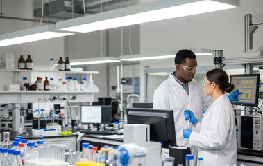 未来を創造する科学者たち：研究室での共同作業とデータ分析