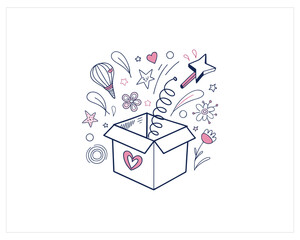 Doodle Sketch And Scribble Elements Graphic Box Free SVG Download