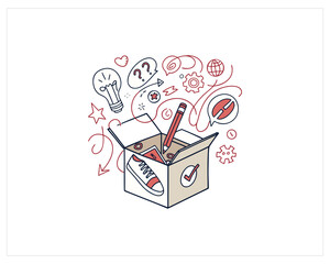 Doodle Sketch And Scribble Elements Graphic Box Free SVG Download