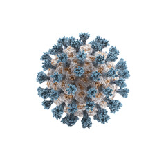 Microscopic 3D Render of a Coronavirus Particle