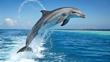 Fototapeta premium dolphin jumping out of water