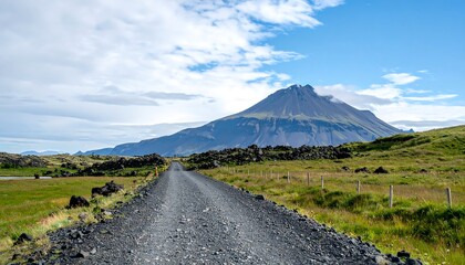 Volcanic landscape road