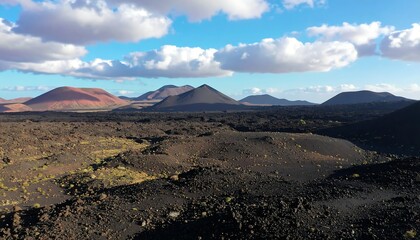 Volcanic landscape under a partly cloudy sky (1)
