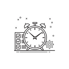 Simple line art clock symbolizing effective time management