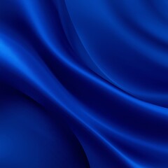 Deep Blue Satin Fabric Waves Abstract Smooth Flowing Silk Texture Background