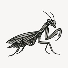 Detailed mantis tattoo design