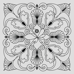 Elegant Ornamental Floral Symmetry Vector Design