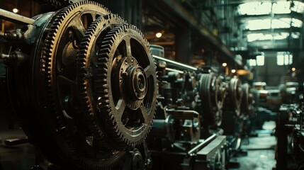 Fototapeta premium Industrial machinery gears