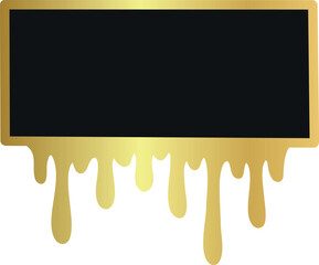 Golden Drip Frame with Black Fill