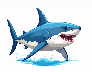 Great white shark flat vector illustration