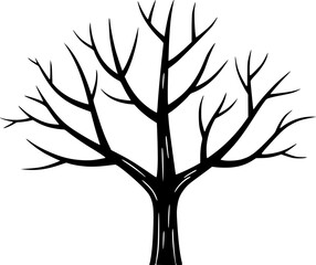 Obraz premium Dry Tree Branch Vector Shape Design 