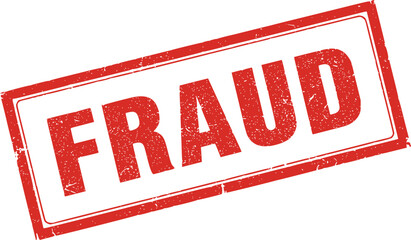 Red grunge stamp with the word fraud on white background
