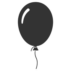 Black Party balloon silhouette icon PNG | Minimal Flat Silhouette Icon Download
