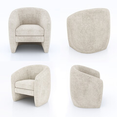 white leather armchair