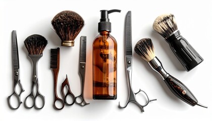 Row of hair styling tools neatly arranged on surface