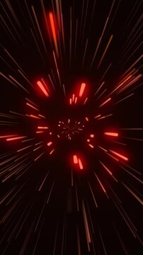 abstract star wars background with red lightspeed effect and light streaks, futuristic glow neon animation  in cyberspace 3d render