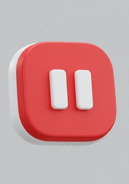 Crimson Pause Button