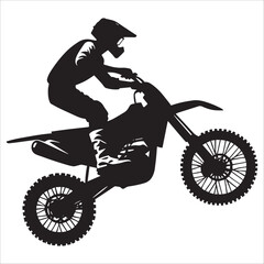 Motocross Rider Wheelie Silhouette