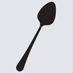 table spoon silhouette vector art illustration, spoon on white background