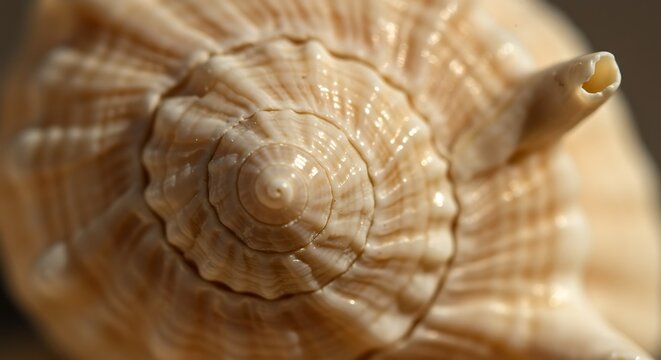 Close up of a spiral seashell.
