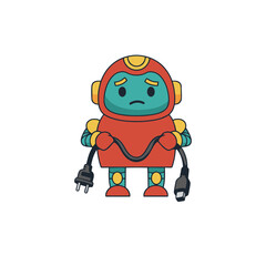 Red Bot UI Illustrations – 40 Cute Mascot States