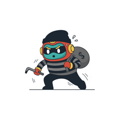 Red Bot UI Illustrations – 40 Cute Mascot States