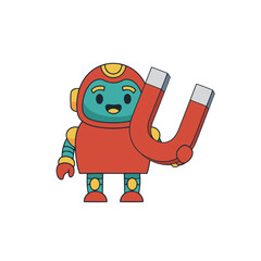 Red Bot UI Illustrations – 40 Cute Mascot States