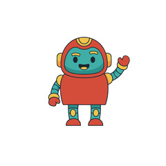 Red Bot UI Illustrations – 40 Cute Mascot States