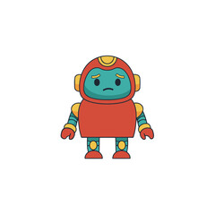 Red Bot UI Illustrations – 40 Cute Mascot States