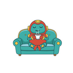 Red Bot UI Illustrations – 40 Cute Mascot States