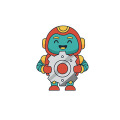 Red Bot UI Illustrations – 40 Cute Mascot States