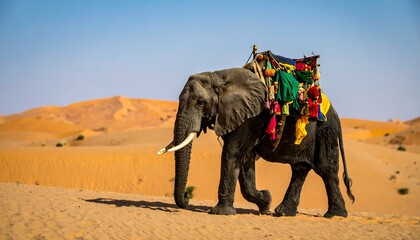 Naklejka premium Elephant in desert landscape