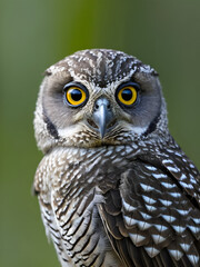 New Caledonian Owlet-Nightjar Portrait: Stunning Bokeh, Symmetrical Eyes, Detailed Face