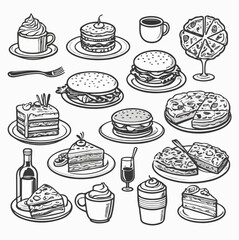 icon set. Paper cup icon. Containing coffee, paper, drink, cup, disposable, mug, container, and More. editable stroke. vector illustration