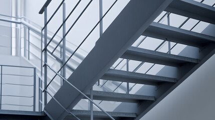 Obraz premium Metal Staircase Design: Modern Industrial Interior Architecture