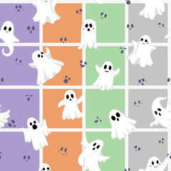 Seamless pattern background cute ghost halloween for wrapping paper, wallpaper, textiles, stationery