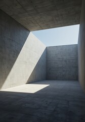 Concrete Lightwell: Midday's Embrace