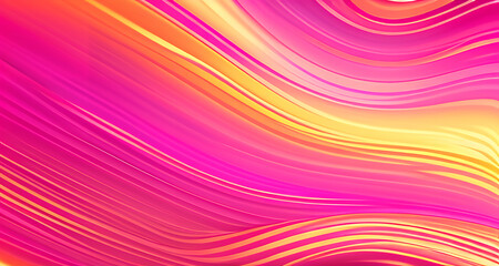 Obraz premium Vibrant Pink and Yellow Abstract Wave Background with Flowing Lines