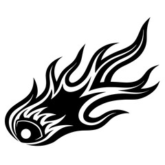 Obraz premium Flame decal fire abstract black silhouette flames